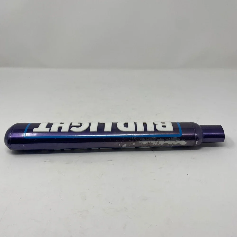 Bud Light Beer Tap Handle Metallic Purple Raised Lettering Barware Man Cave